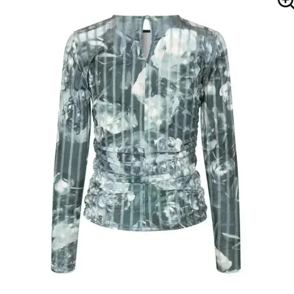 NWT Stine Goya Vanessa 1905 Striped Velvet Devore Metallized Peonies size XL - Picture 2 of 12